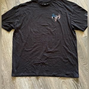 Mens 2xl black t-shirt Buck Wear nwot flag short sleeve